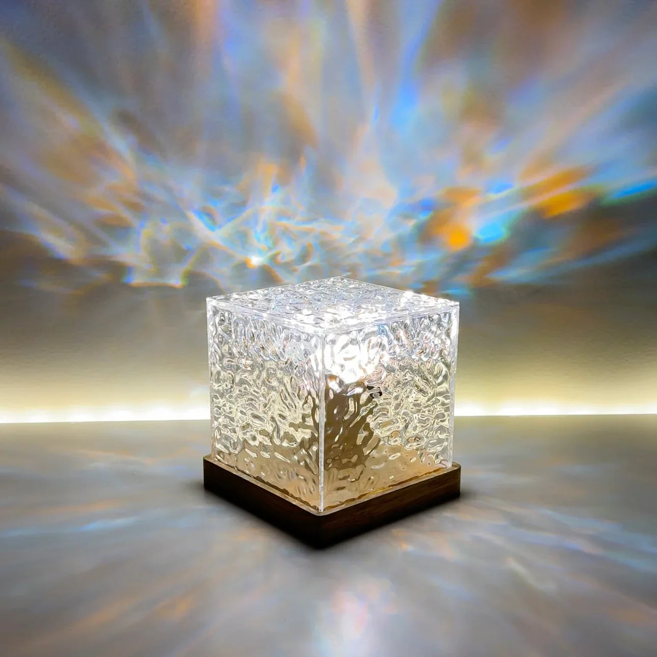 Illuminate Your Space with the Northern Lights Ocean Wave Projector Night Light - Cube