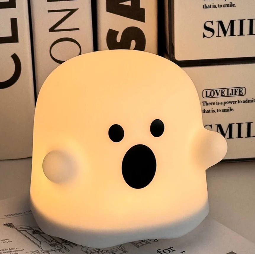 Ghost-shaped LED Silicone Night Light by AmbientLight™, adding playful, spooky charm to any room with its soft glow.