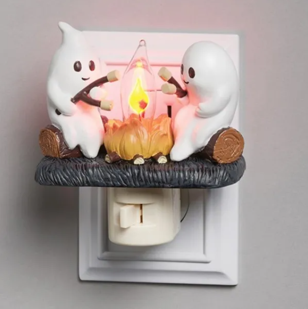 2024 Ghost Campfire Flickering Nightlight with a cute ghost design and realistic flickering flame effect, creating a cozy and playful ambiance.