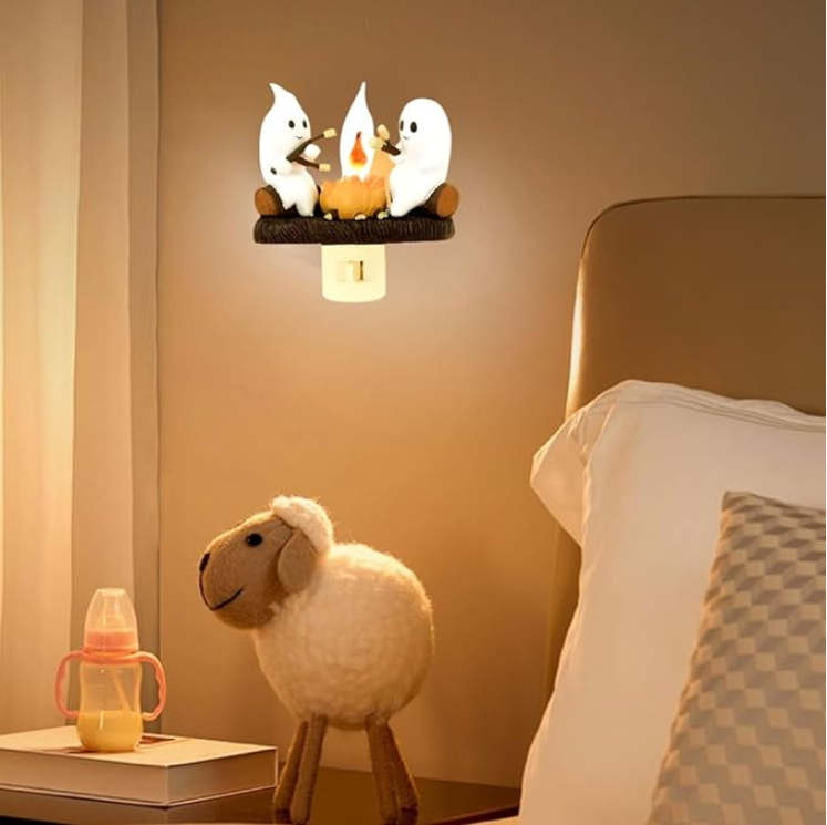 Illuminate Your Halloween with AmbientLight™ Ghost Nightlight - Spooky, warm glow for a festive ambiance!