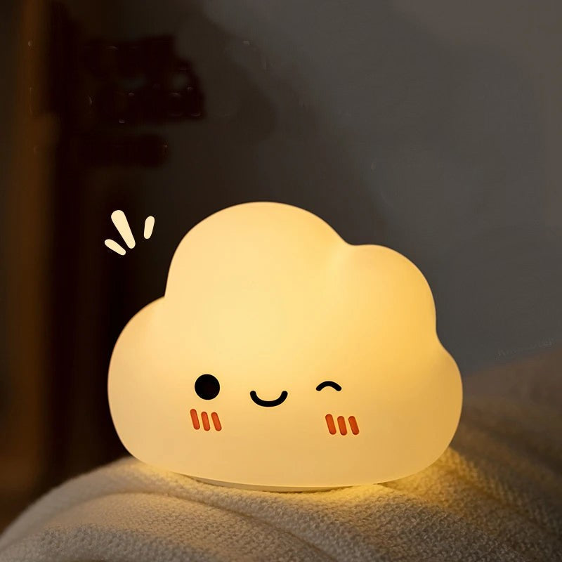 Baby-safe silicone cloud-shaped night light.