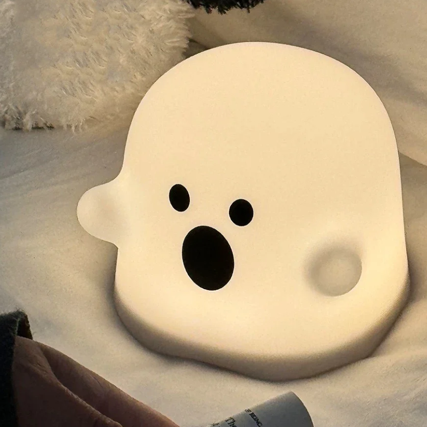 Battery-powered little ghost night light for convenient placement