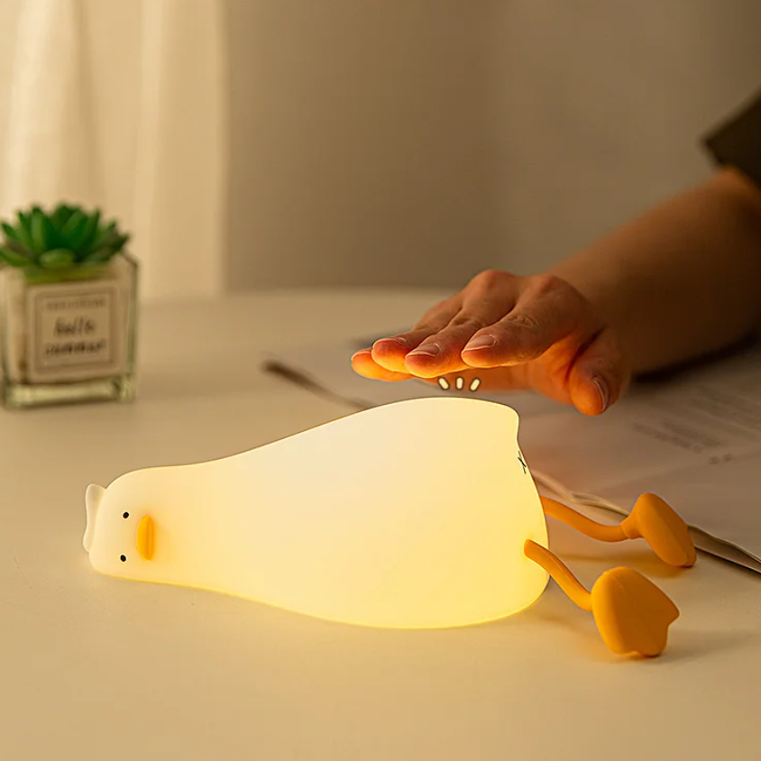 Decorative lying flat duck night light adding charm to any room