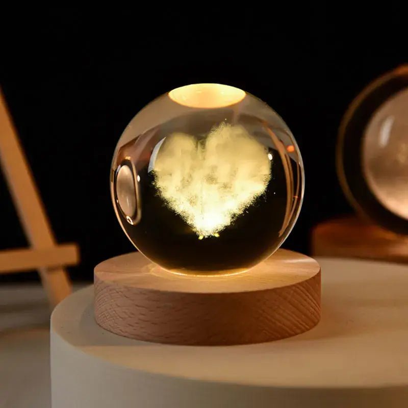 Customizable 3D crystal nightlight with laser-engraved photo for a unique personal touch.