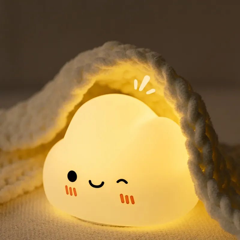 Soft cloud-shaped silicone night light for cozy lighting.