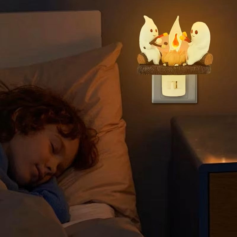 Unique ghosts roasting marshmallows night light, a perfect gift for Halloween